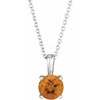 Golden Citrine Necklace in Platinum Citrine 16 inch Necklace