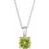 Genuine Peridot Necklace in Platinum Peridot 16 inch Necklace