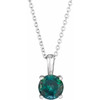 Sterling Silver Lab Grown Alexandrite 16 inch Necklace