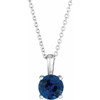 Sapphire Necklace in Sterling Silver Sapphire 16 inch Necklace