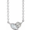 Genuine Sapphire Necklace in 14 Karat White Gold Sapphire and .03 Carat Diamond 16 inch Necklace