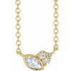 Natural Diamond Necklace in 14 Karat Yellow Gold 1/10 Carat Diamond 18" Necklace 