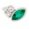 14 Karat White Gold Emerald and .03 Carat Diamond Right Earring