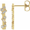 14 Karat Yellow Gold 0.25 Carat Diamond Scattered Bar Earrings