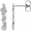 Sterling Silver 0.25 Carat Diamond Scattered Bar Earrings