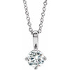 Real Diamond Necklace in Sterling Silver 0.37 Carat Diamond Solitaire 16 inch Necklace