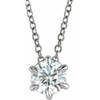 Lab Grown Diamond Necklace in 14 Karat  Gold 0.50 Carat Lab Grown Diamond Solitaire 16 inch Necklace