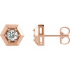 14 Karat Rose Gold 0.50 Carat Diamond Geometric Earrings