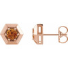 14 Karat Rose Gold Citrine Geometric Earrings