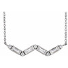 Real Diamond Necklace in Sterling Silver 0.33 Carat Diamond Bar 18 inch Necklace