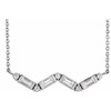 Real Diamond Necklace in Platinum 0.33 Carat Diamond Bar 16 inch Necklace