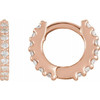 14 Karat Rose Gold 0.40 Carat Diamond Hinged 14 mm Hoop Earrings