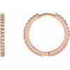 14 Karat Rose Gold 0.60 Carat Diamond Hinged 18 mm Hoop Earrings