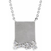 Real Diamond Necklace in Sterling Silver Engravable 0.20 Carat Diamond 16 inch Necklace