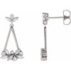 Platinum 0.60 Carat Diamond Geometric Cluster Earrings