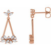 14 Karat Rose Gold 0.60 Carat Diamond Geometric Cluster Earrings