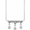 Real Diamond Necklace in Sterling Silver 0.20 Carat Diamond Fringe Bar 16 inch Necklace