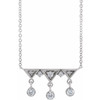 Real Diamond Necklace in Platinum 0.20 Carat Diamond Fringe Bar 16 inch Necklace