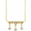 Genuine Diamond Necklace in 14 Karat Yellow Gold 0.20 Carat Diamond Fringe Bar 18 inch Necklace