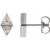 14 Karat White Gold 0.60 Carat Diamond Two Stone Bezel Set Earrings