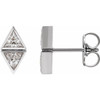 Platinum 0.25 Carat Diamond Two Stone Bezel Set Earrings