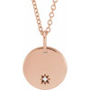 Natural Diamond Necklace in 14 Karat Rose Gold .005 Carat Diamond Round 16 inch Necklace