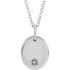 Real Diamond Necklace in Platinum .005 Carat Diamond Starburst 16 inch Necklace