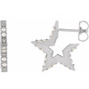 14 Karat White Gold 0.40 Carat Diamond Star Hoop Earrings