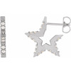Platinum 0.40 Carat Diamond Star Hoop Earrings
