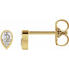 14 Karat Yellow Gold 0.10 Carat Diamond Micro Bezel Set Earrings