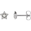 Sterling Silver 0.10 Carat Diamond Star Earrings