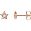 14 Karat Rose Gold 0.10 Carat Diamond Star Earrings