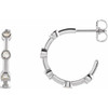 Sterling Silver 0.60 Carat Diamond Bezel Set Hoop Earrings