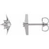 Platinum .03 Carat Diamond Starburst Earrings