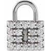 Real Diamond Pendant in Sterling Silver 0.50 Carat Diamond Lock Pendant