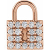 White Diamond in 14 Karat Rose Gold 0.50 Carat Diamond Lock Pendant