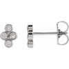Sterling Silver 0.25 Carat Diamond Bezel Set Cluster Earrings