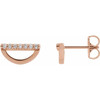 14 Karat Rose Gold 0.10 Carat Diamond Geometric Earrings