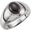 14 Karat White Gold 10x8mm Oval Mens Ring Mounting