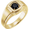 Genuine 14 Karat Yellow Gold Onyx Mens Ring
