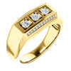 14 Karat Yellow Gold 0.50 Carat Diamond Mens Ring