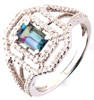 Real 6.65 x 4.45 mm Emerald Cut Real 1Carat Alexandrite White Gold 14 Karat Gold Ring