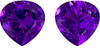 Matching Pair of Natural Amethyst Gemstones - Pear Cut - Purple - 15.15 carats - 14.5 x 14.3mm