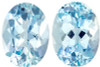 Matching Aquamarine Gemstone Pair - Oval Cut - Medium Blue - 2.17 carats - 8 x 6 mm