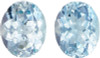 Matching Aquamarine Gemstone Pair - Oval Cut - Light Sky Blue - 6.83 carats - 11 x 9mm