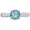 Round Solitaire set with GEM Blue 1.00 Carat 6.5mm Round Aquamarine Engagement Ring