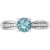 6mm Aquamarine Solitaire Engagement Ring with Diamond Accents