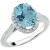 Low Price on Real Aquamarine 3ct 10x8mm GEM Mounted in 14 KT White Gold Ring