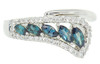 Marquise Shaped Color Change Real 0.50 Carats 5x2.5mm Alexandrites and Diamond in 18 KT White Gold Ring