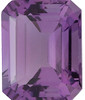 Emerald Cut Genuine Amethyst in Grade A